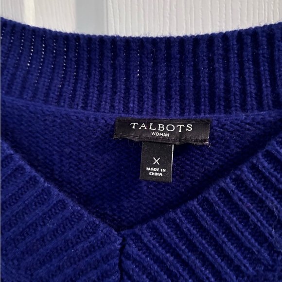 Talbots deep blue v-neck sweater. Warm!!! - Picture 2 of 5